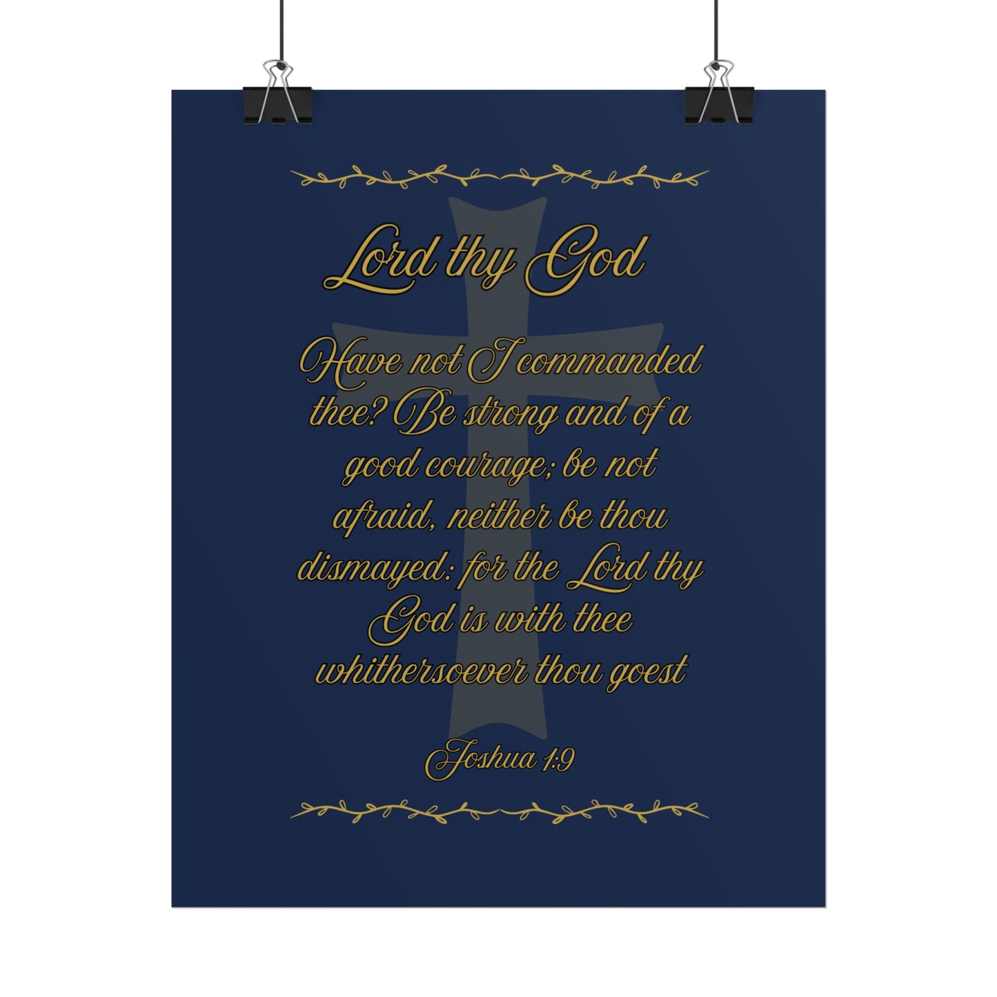 Lord thy God — Joshua 1:9 Scripture Wall Art Faithful Midnight
