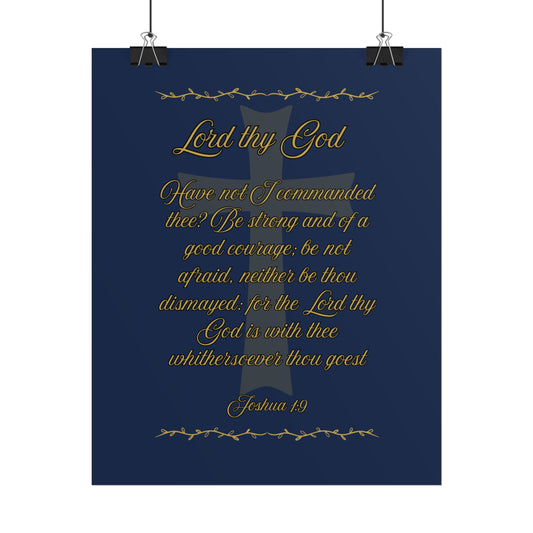 Lord thy God — Joshua 1:9 Scripture Wall Art Faithful Midnight