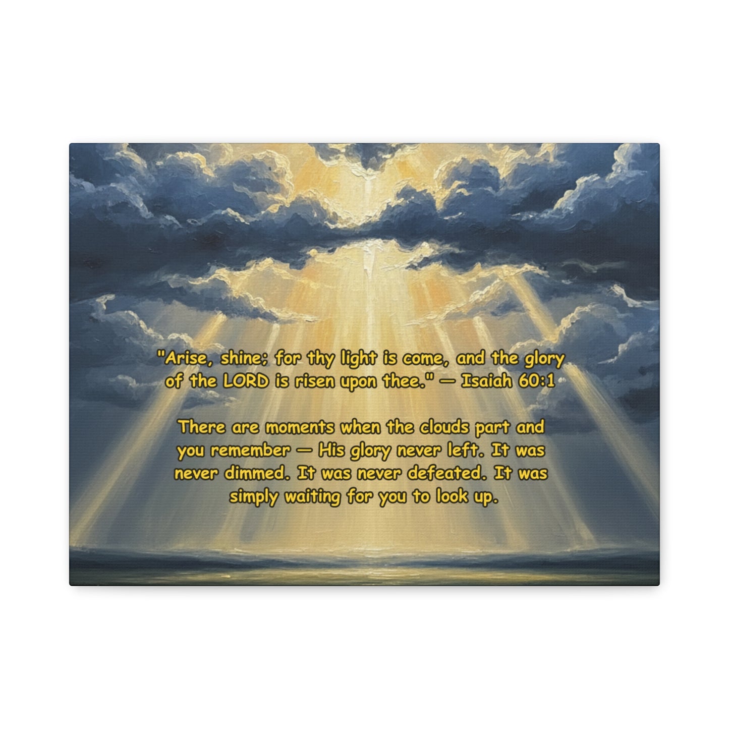 Shekinah Glory | "Thy Light Is Come" | Isaiah 60:1 | Scripture Canvas Wall Art