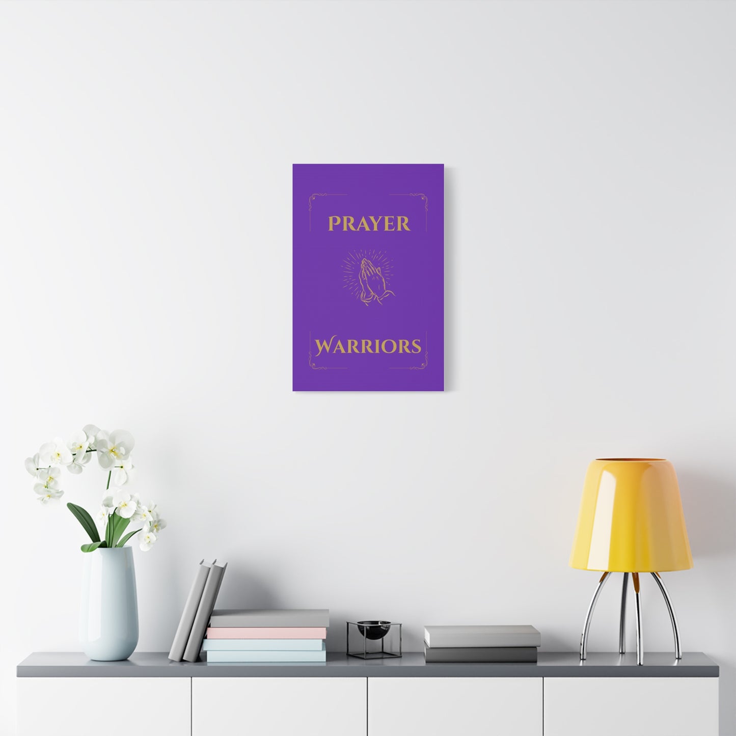 Prayer Warriors Canvas Wall Art — Sovereign Purple with Anointed Gold Text