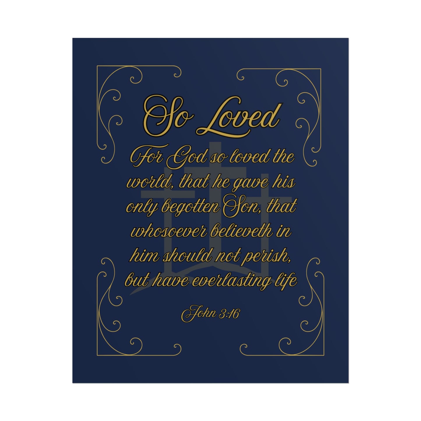 So Loved – John 3:16 Scriptural Wall Art Faithful Midnight