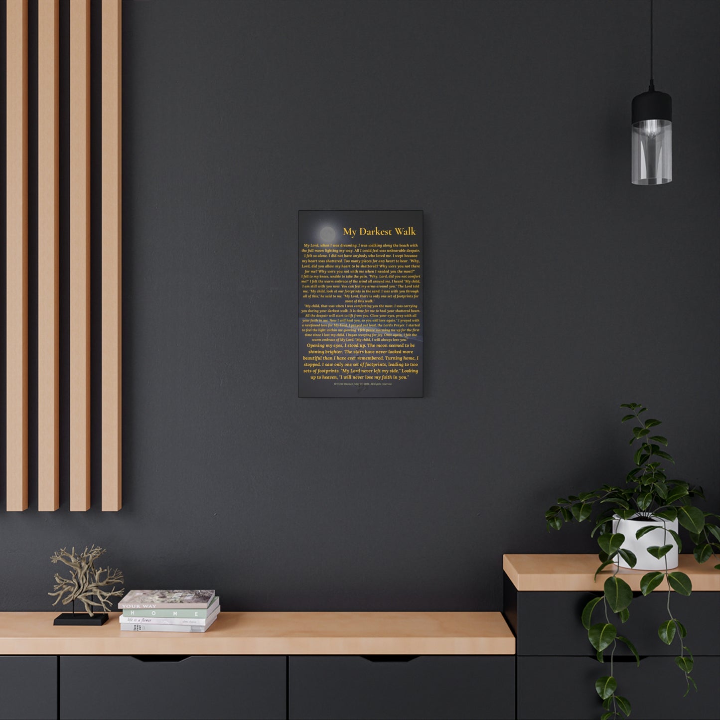 Canvas Wall Art — "My Darkest Walk" Poem Print