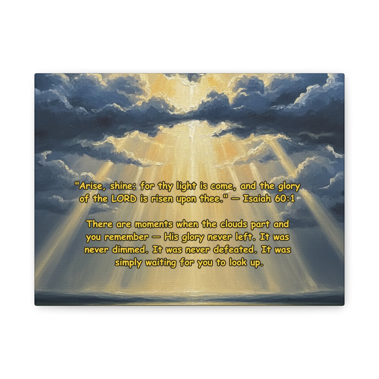 Shekinah Glory | "Thy Light Is Come" | Isaiah 60:1 | Scripture Canvas Wall Art