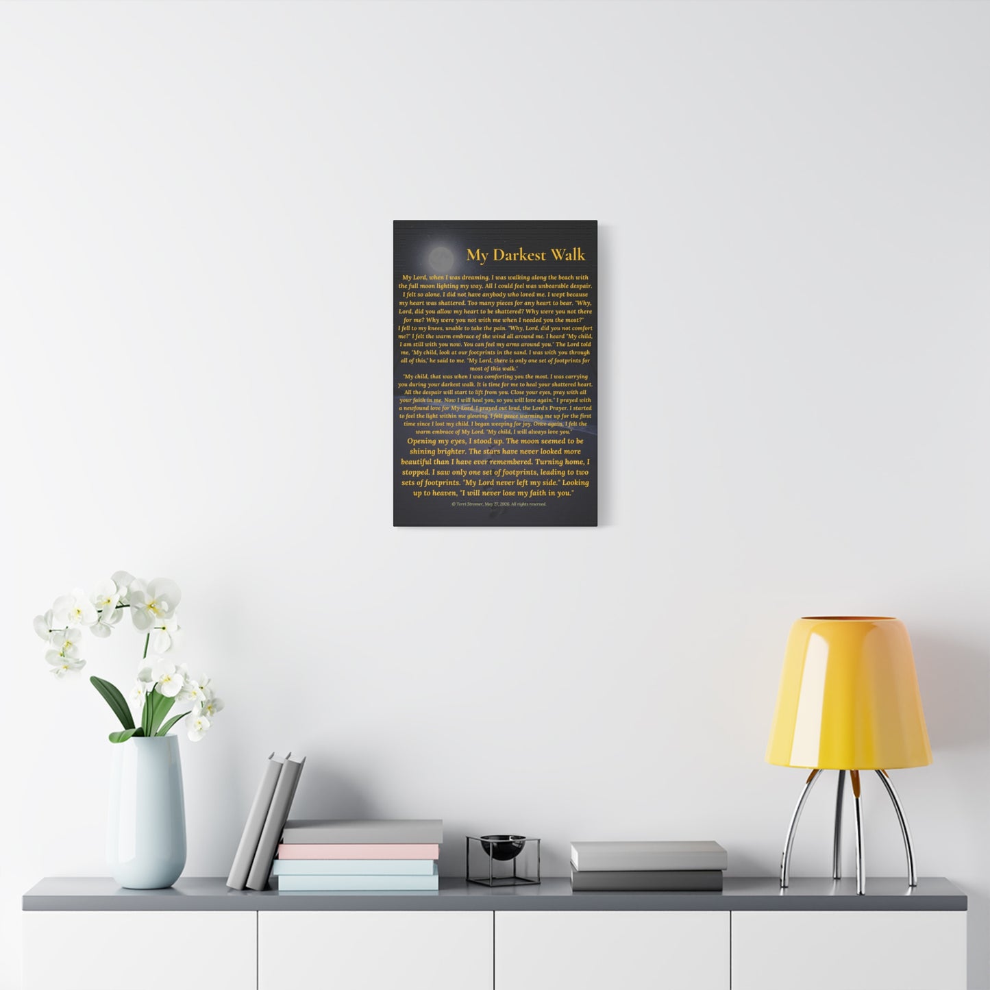 Canvas Wall Art — "My Darkest Walk" Poem Print