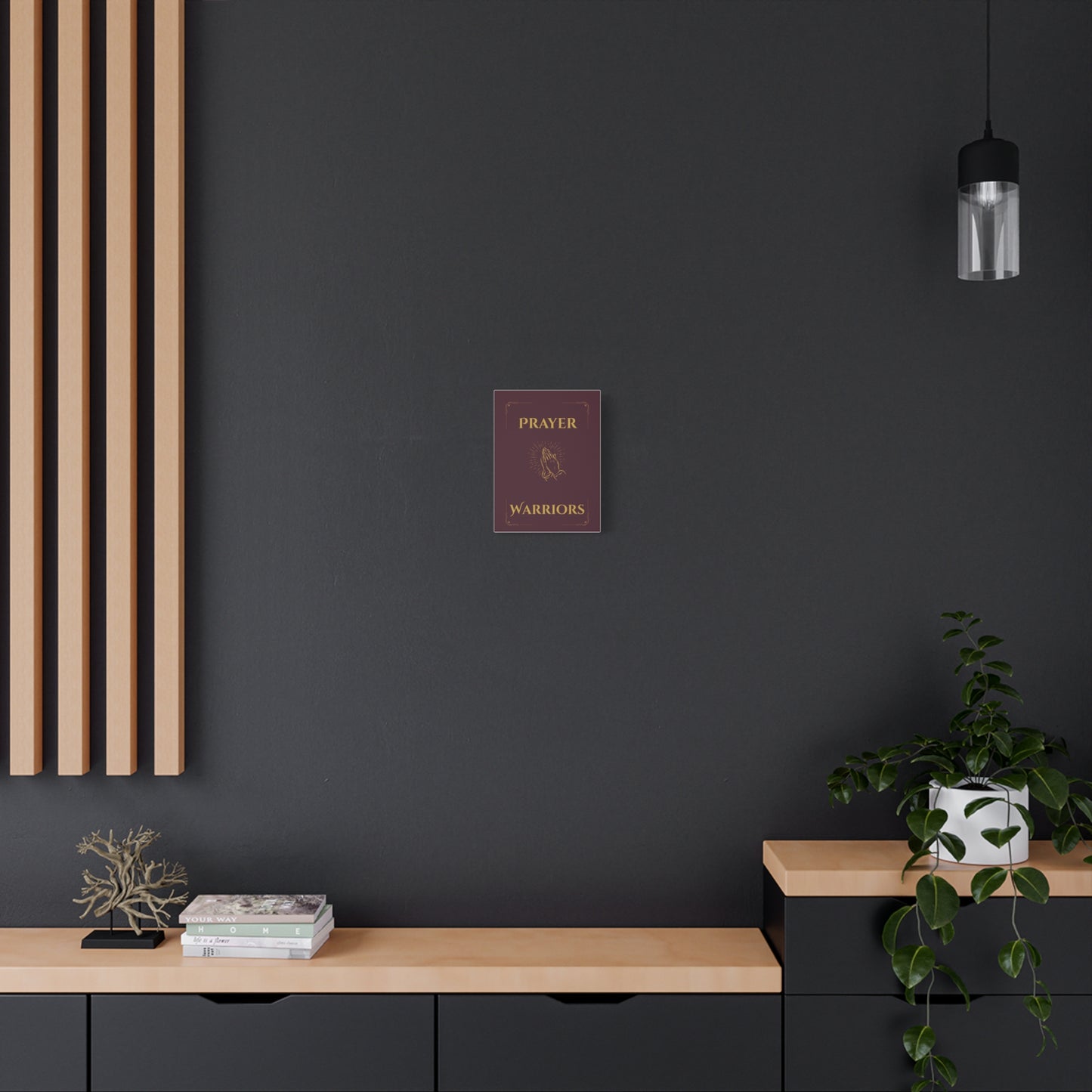 Prayer Warriors Canvas Wall Art — Redeemed Scarlet with Anointed Gold Text