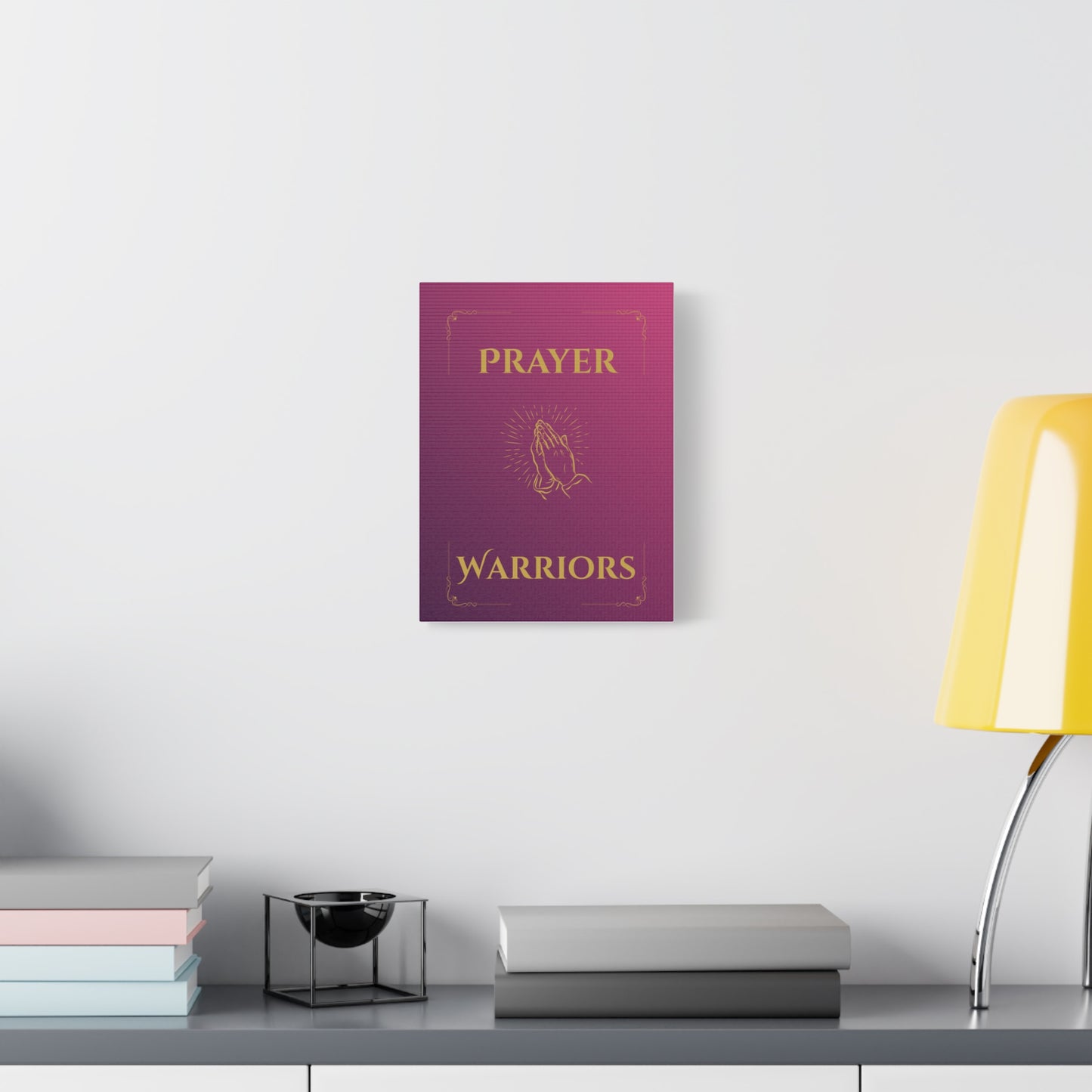 Prayer Warriors Canvas Wall Art — Glorified Magenta with Anointed Gold Text