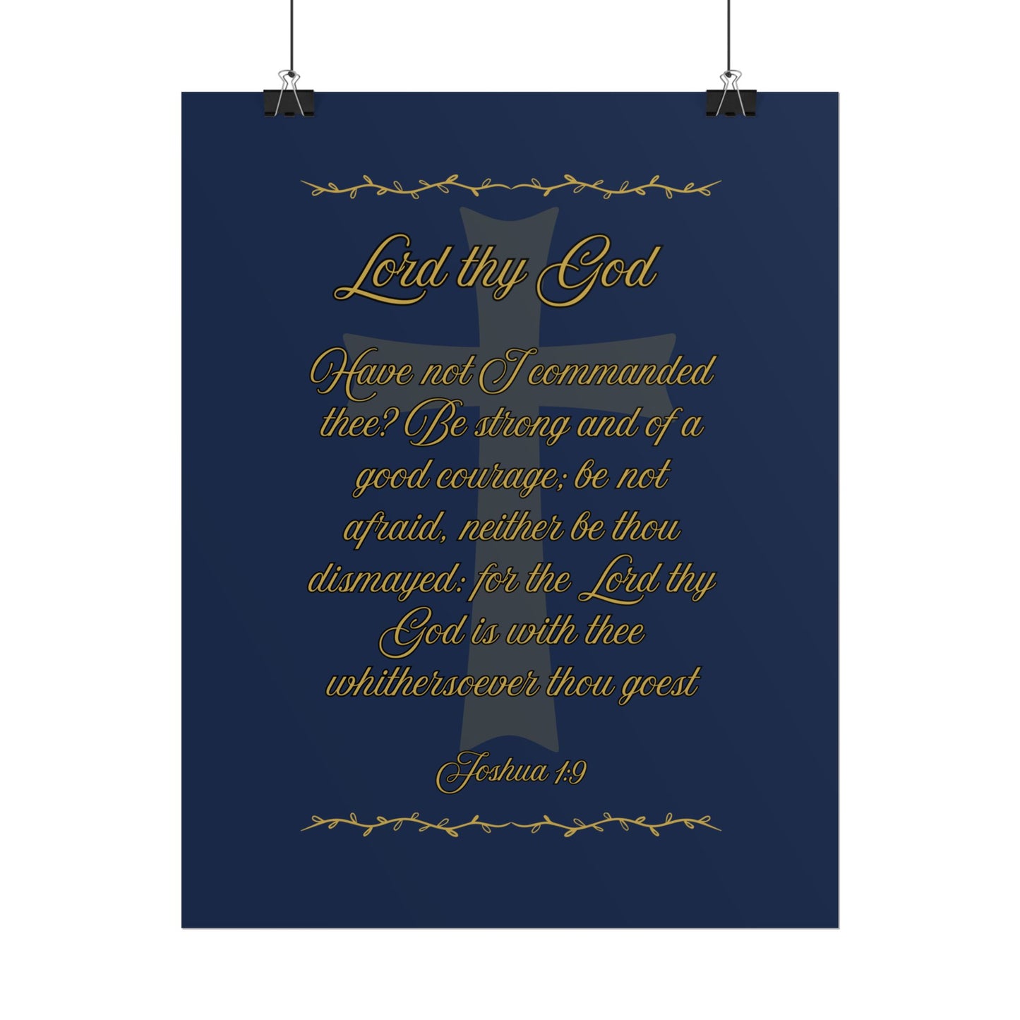 Lord thy God — Joshua 1:9 Scripture Wall Art Faithful Midnight