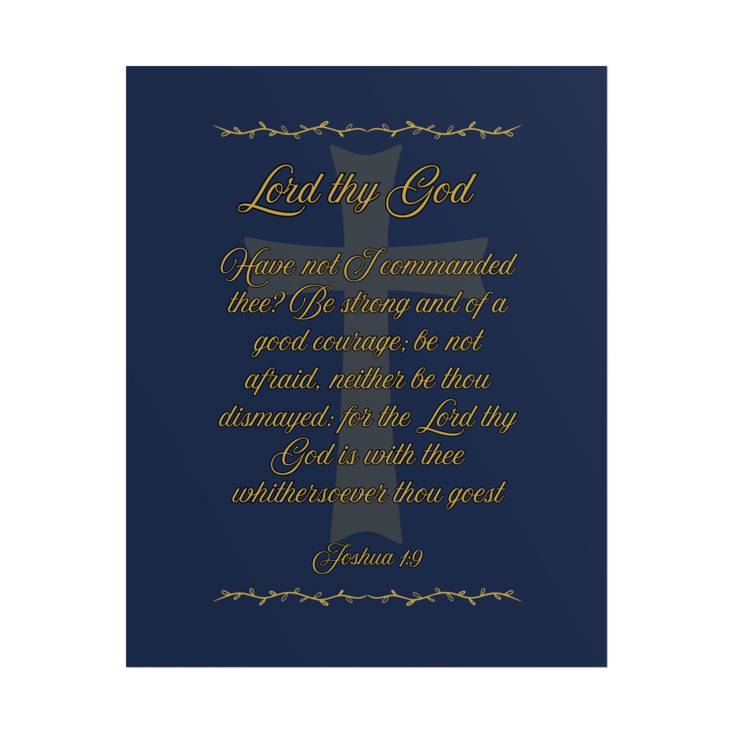 Lord thy God — Joshua 1:9 Scripture Wall Art Faithful Midnight