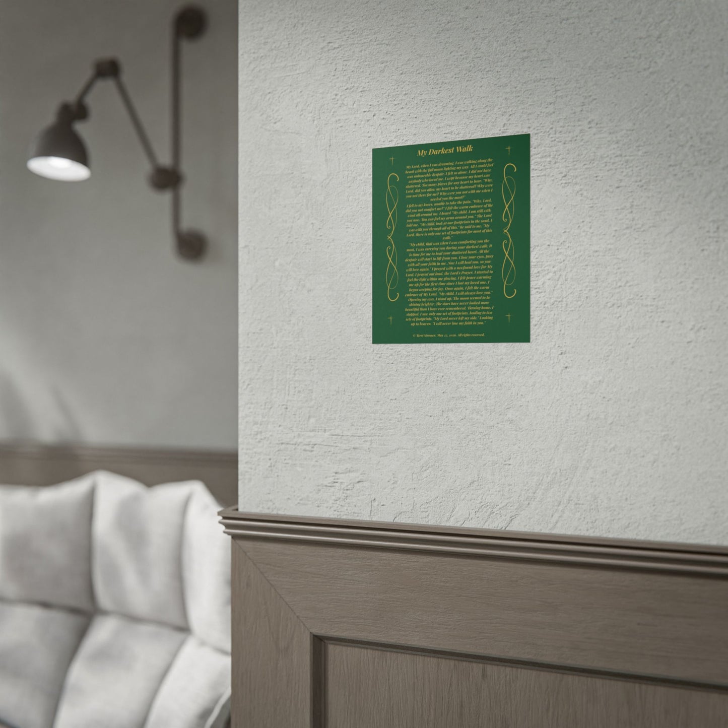 MTV My Darkest Walk - Decorative Inspirational Poem Print Emerald Night