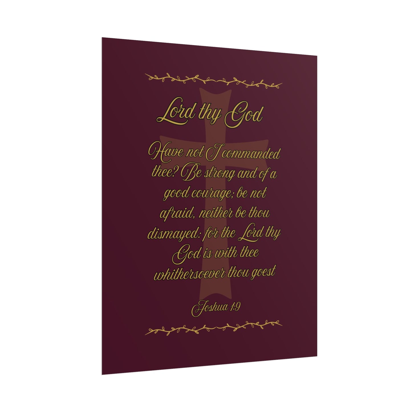Lord thy God — Joshua 1:9 Scripture Wall Art Redeemed Scarlet