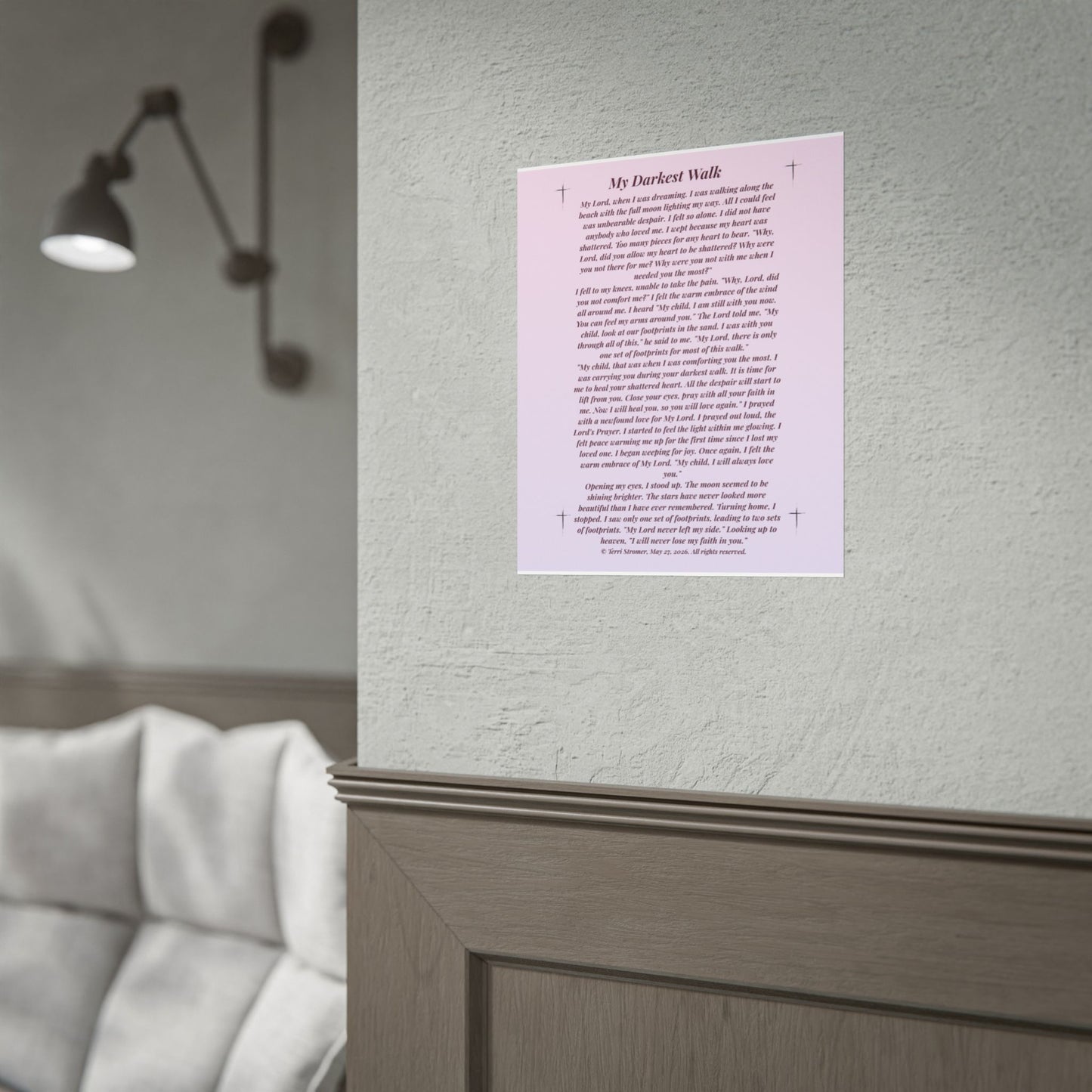 MDW my loved one - Inspirational Prayer Poem Print rolled Poster