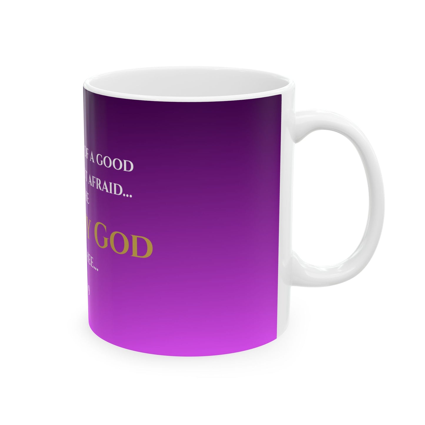 Be Strong and Courageous Scripture Mug | Joshua 1:9 | Nobility Purple with White & Gold Lettering