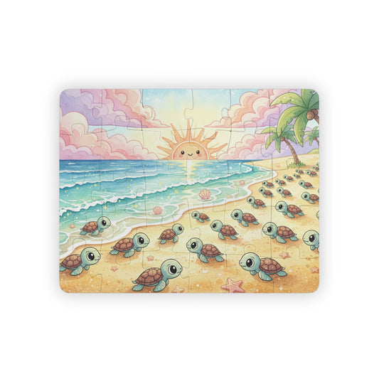 Baby Sea Turtles Beach Day Puzzle — 30 Pieces