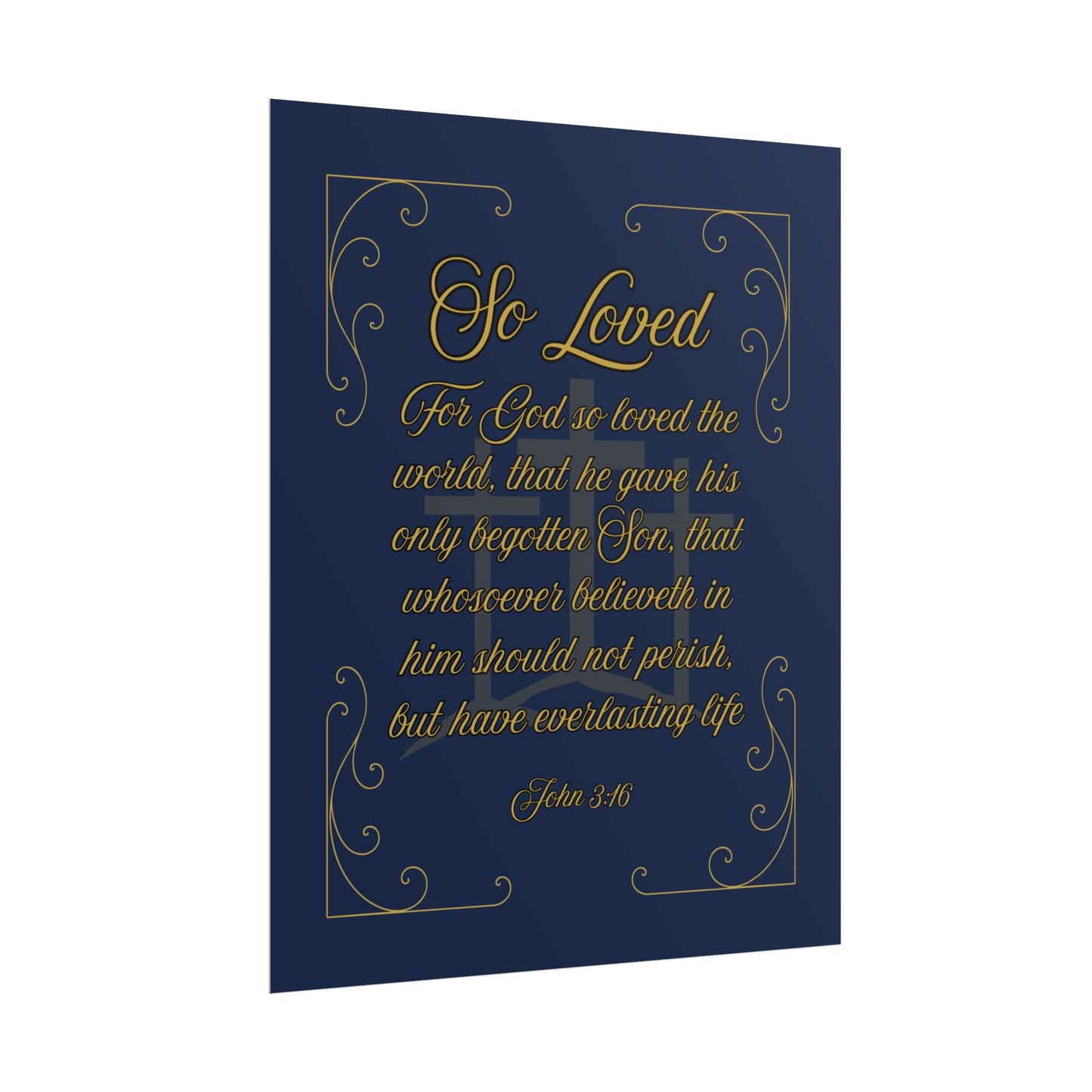 So Loved – John 3:16 Scriptural Wall Art Faithful Midnight
