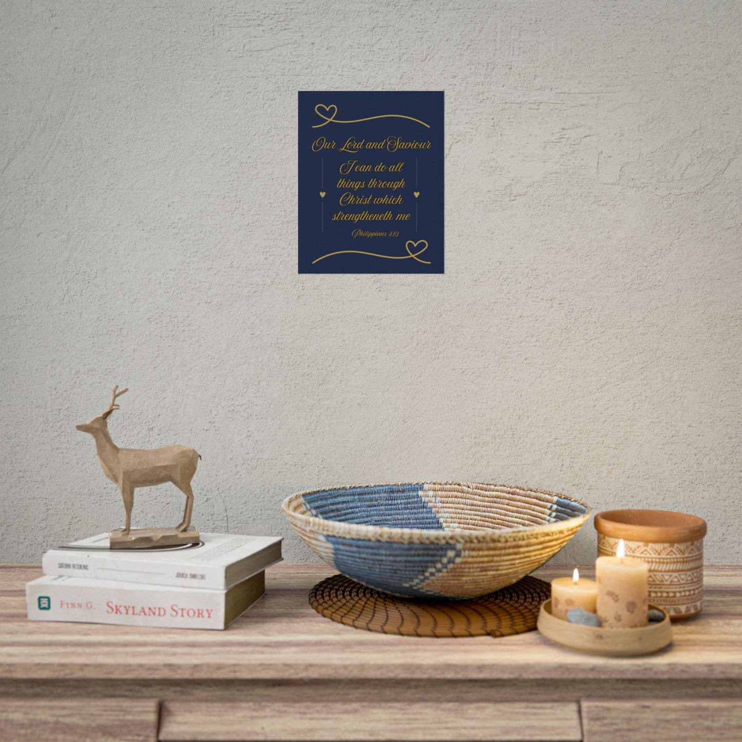 Our Lord and Saviour – Philippians 4:13 Scripture Wall Art Faithful Midnight