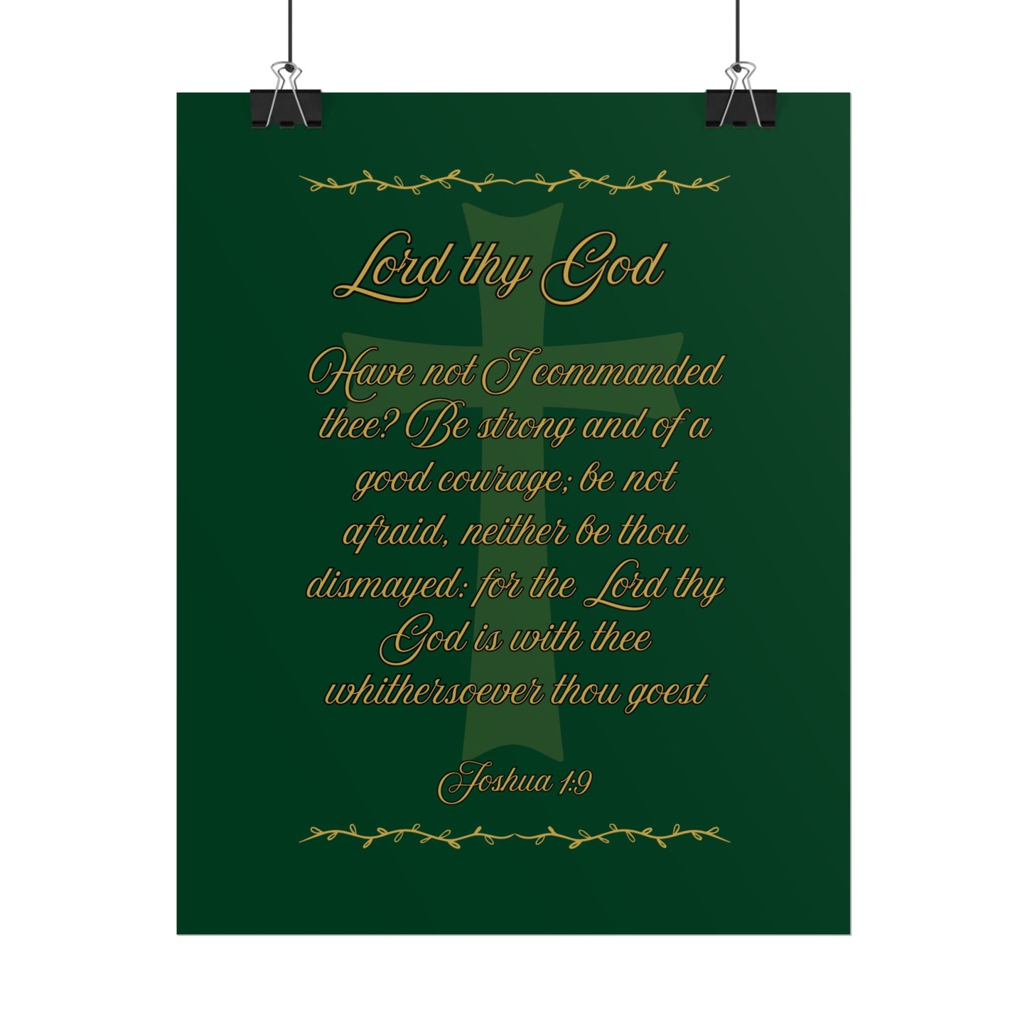 Lord thy God — Joshua 1:9 Scripture Wall Art Legacy Emerald