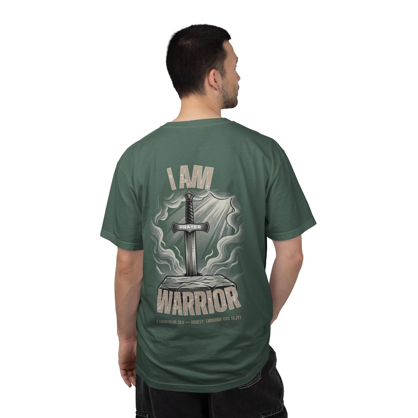 "I Am a Prayer Warrior" — Unisex Faith Heritage Crest T-Shirt | Celtic Cross | Prayer Warrior Tee