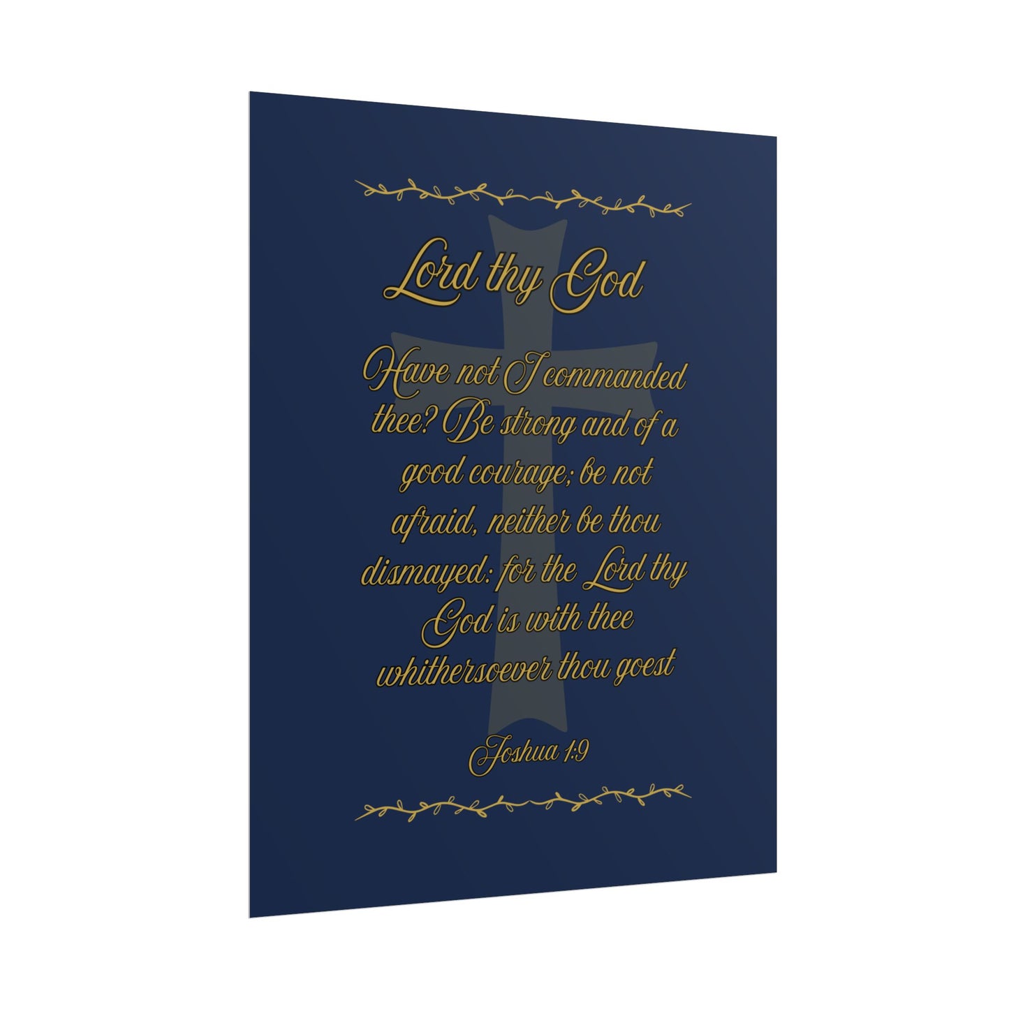 Lord thy God — Joshua 1:9 Scripture Wall Art Faithful Midnight