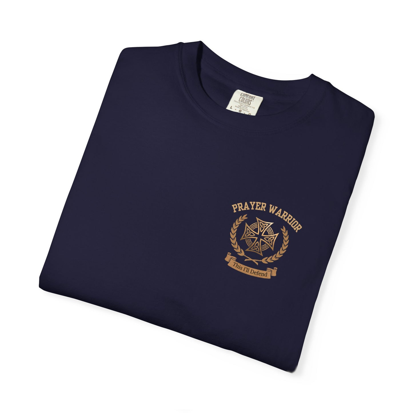 "I Am a Prayer Warrior" — Unisex Faith Heritage Crest T-Shirt | Celtic Cross | Prayer Warrior Tee