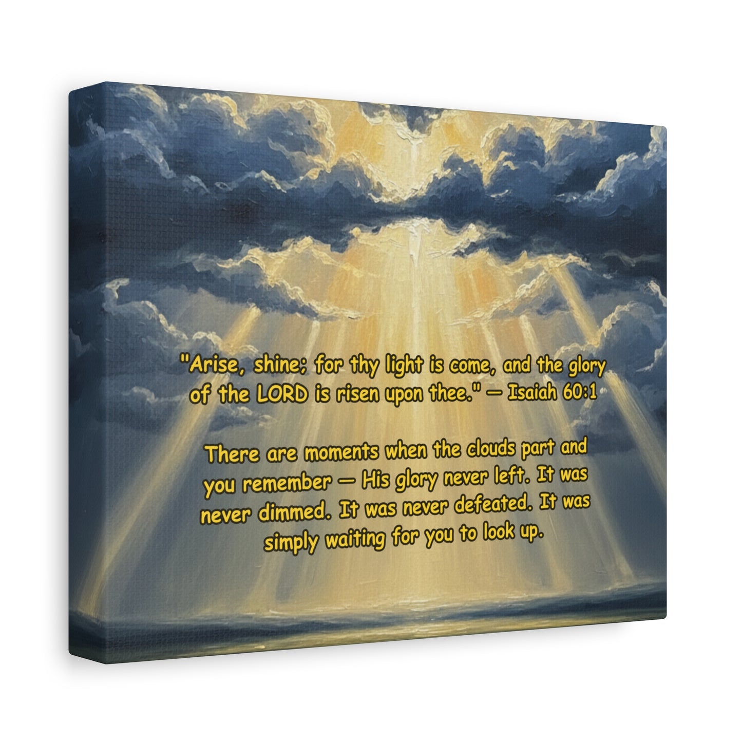 Shekinah Glory | "Thy Light Is Come" | Isaiah 60:1 | Scripture Canvas Wall Art