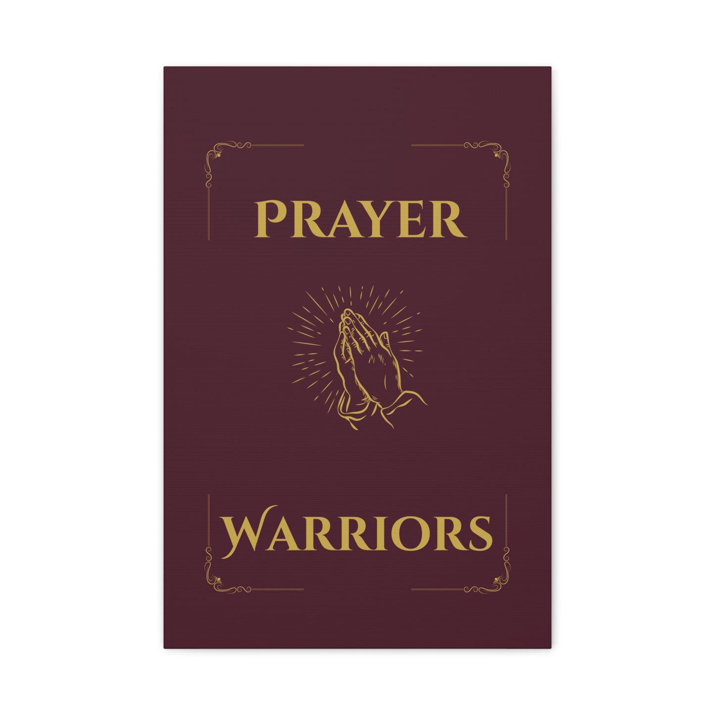 Prayer Warriors Canvas Wall Art — Redeemed Scarlet with Anointed Gold Text