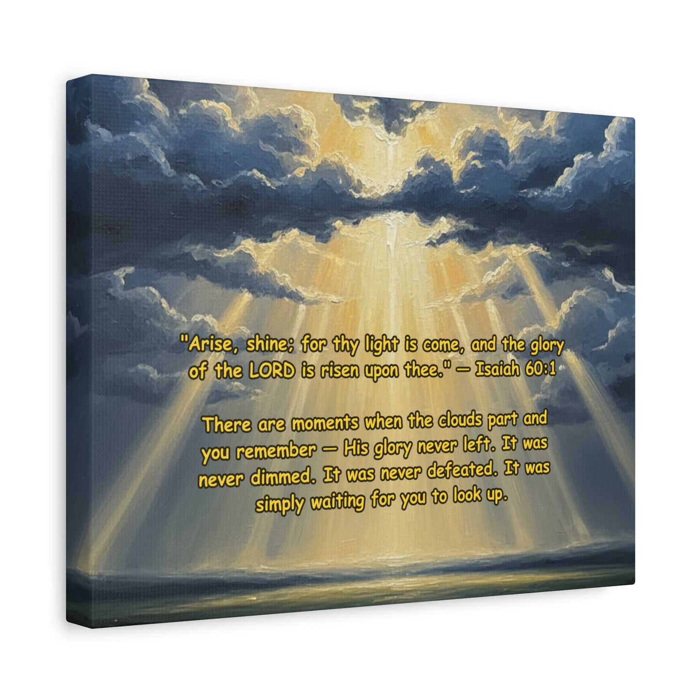 Shekinah Glory | "Thy Light Is Come" | Isaiah 60:1 | Scripture Canvas Wall Art