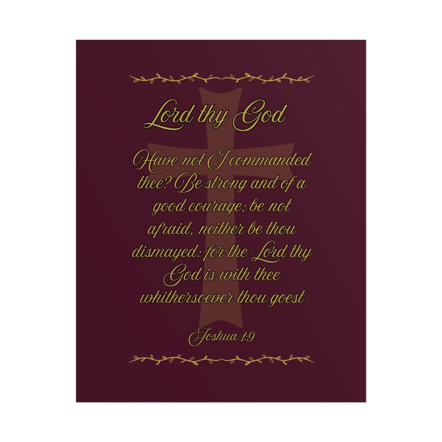 Lord thy God — Joshua 1:9 Scripture Wall Art Redeemed Scarlet