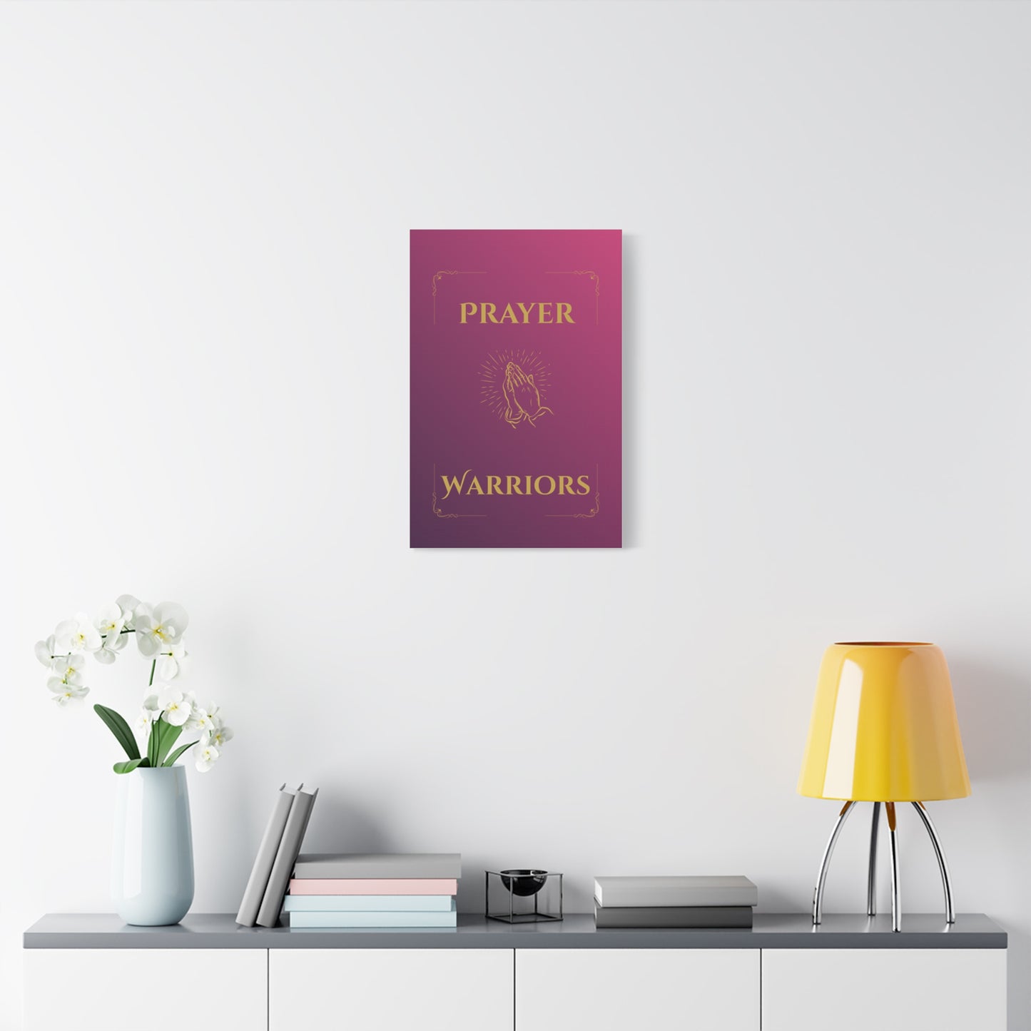 Prayer Warriors Canvas Wall Art — Glorified Magenta with Anointed Gold Text