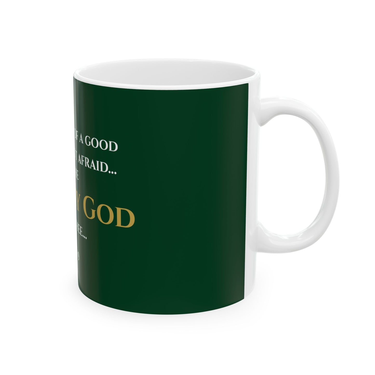 Be Strong and Courageous Scripture Mug | Joshua 1:9 | Legacy Emerald with White & Gold Lettering