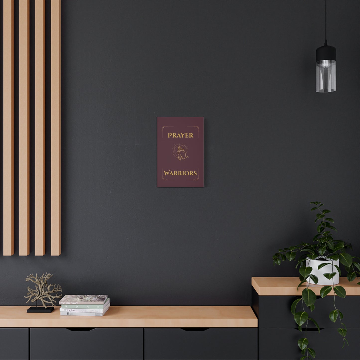 Prayer Warriors Canvas Wall Art — Redeemed Scarlet with Anointed Gold Text