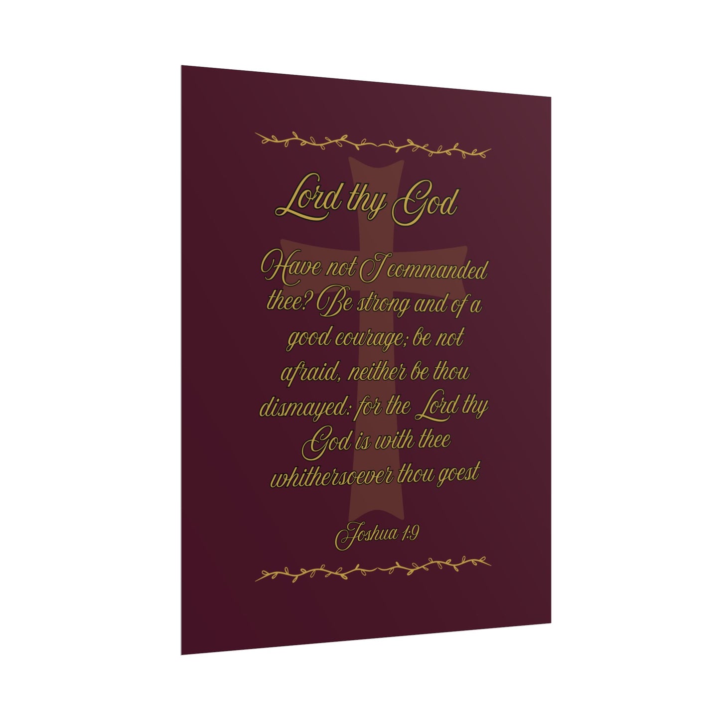Lord thy God — Joshua 1:9 Scripture Wall Art Redeemed Scarlet