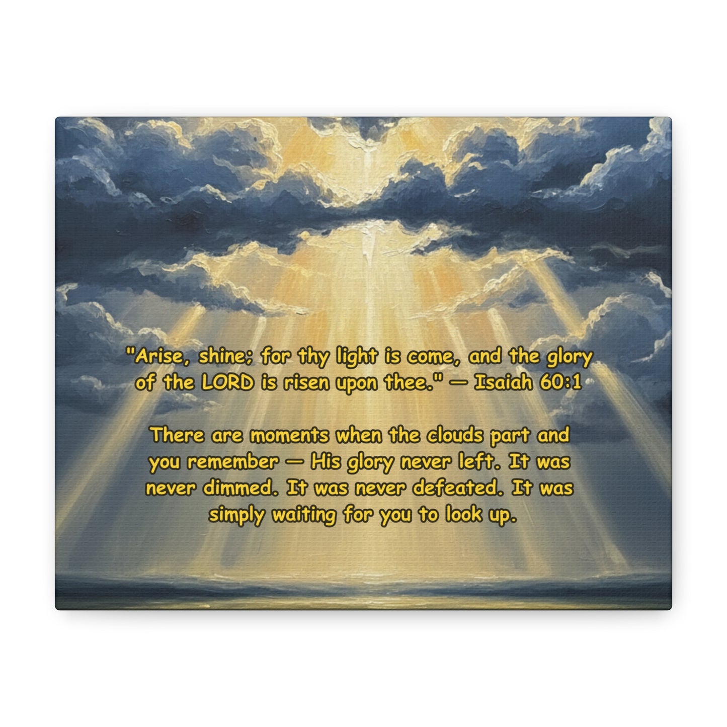 Shekinah Glory | "Thy Light Is Come" | Isaiah 60:1 | Scripture Canvas Wall Art