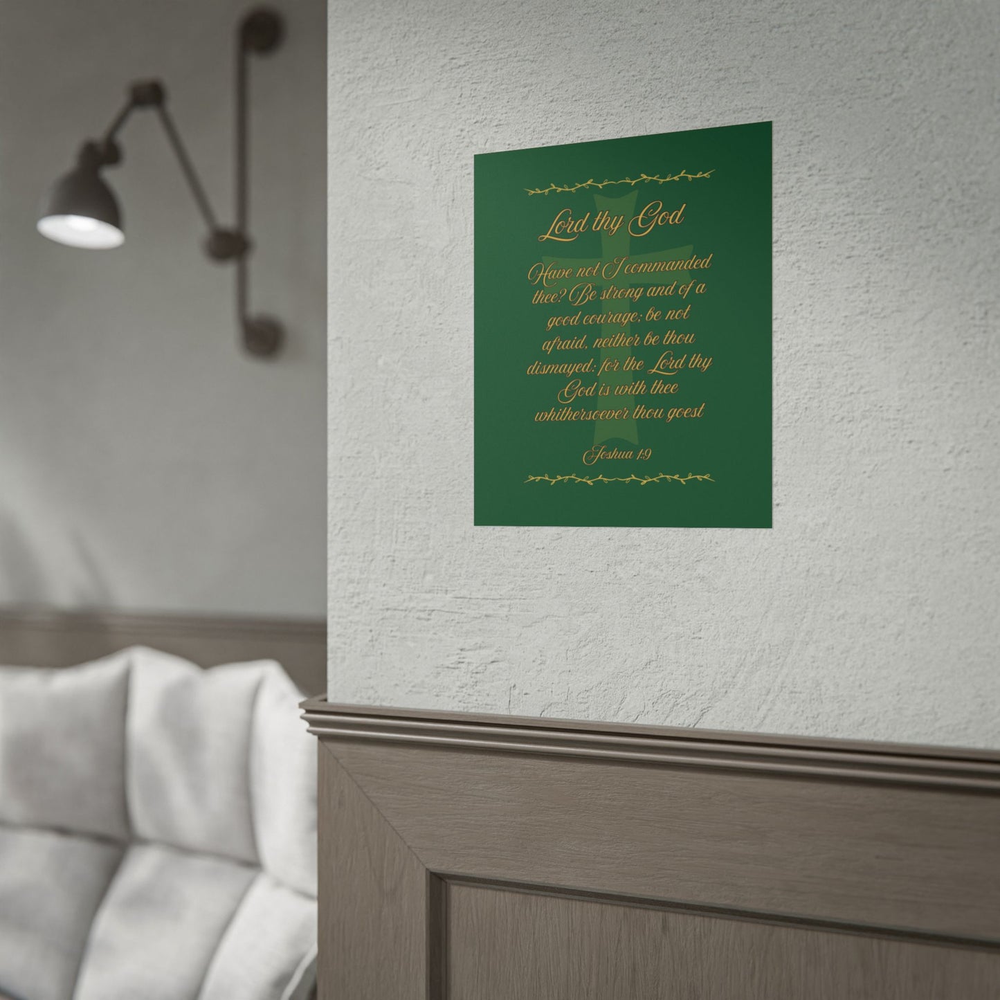 Lord thy God — Joshua 1:9 Scripture Wall Art Legacy Emerald