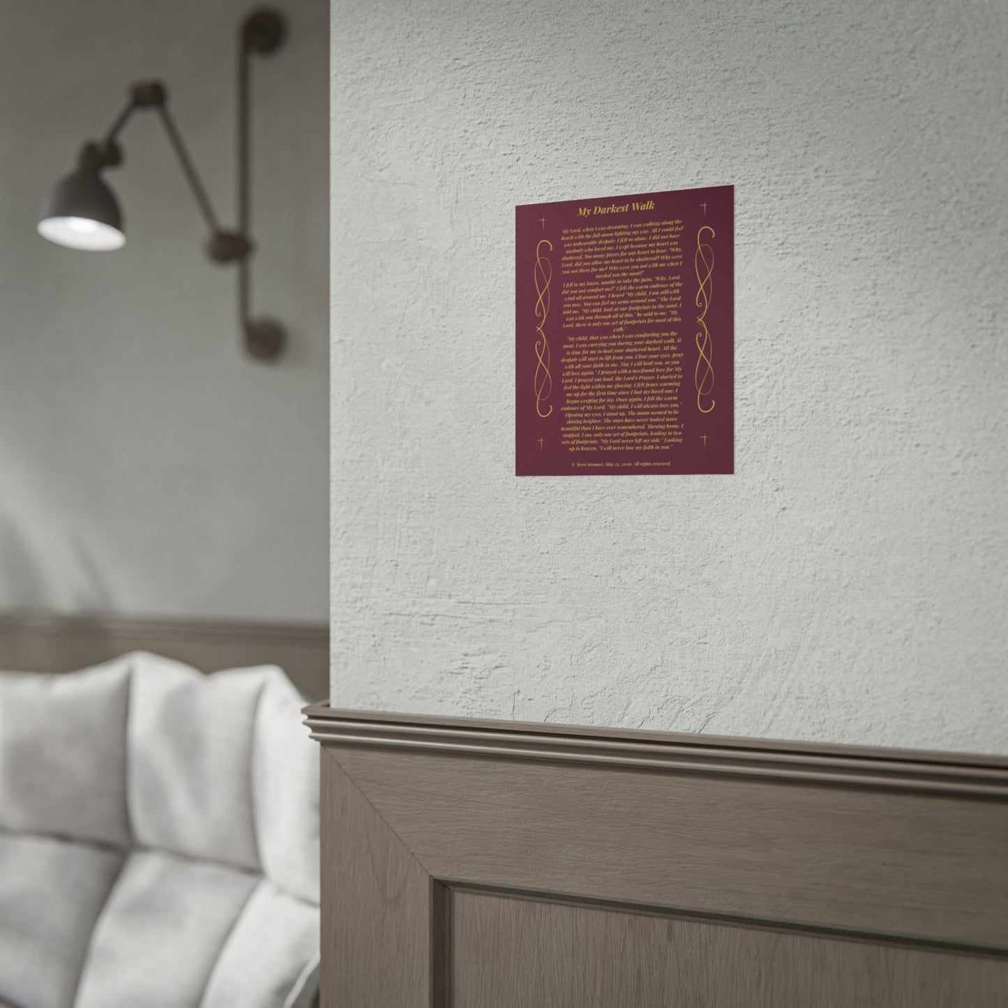 MTV My Darkest Walk - Rolled Wall Art Burgundy
