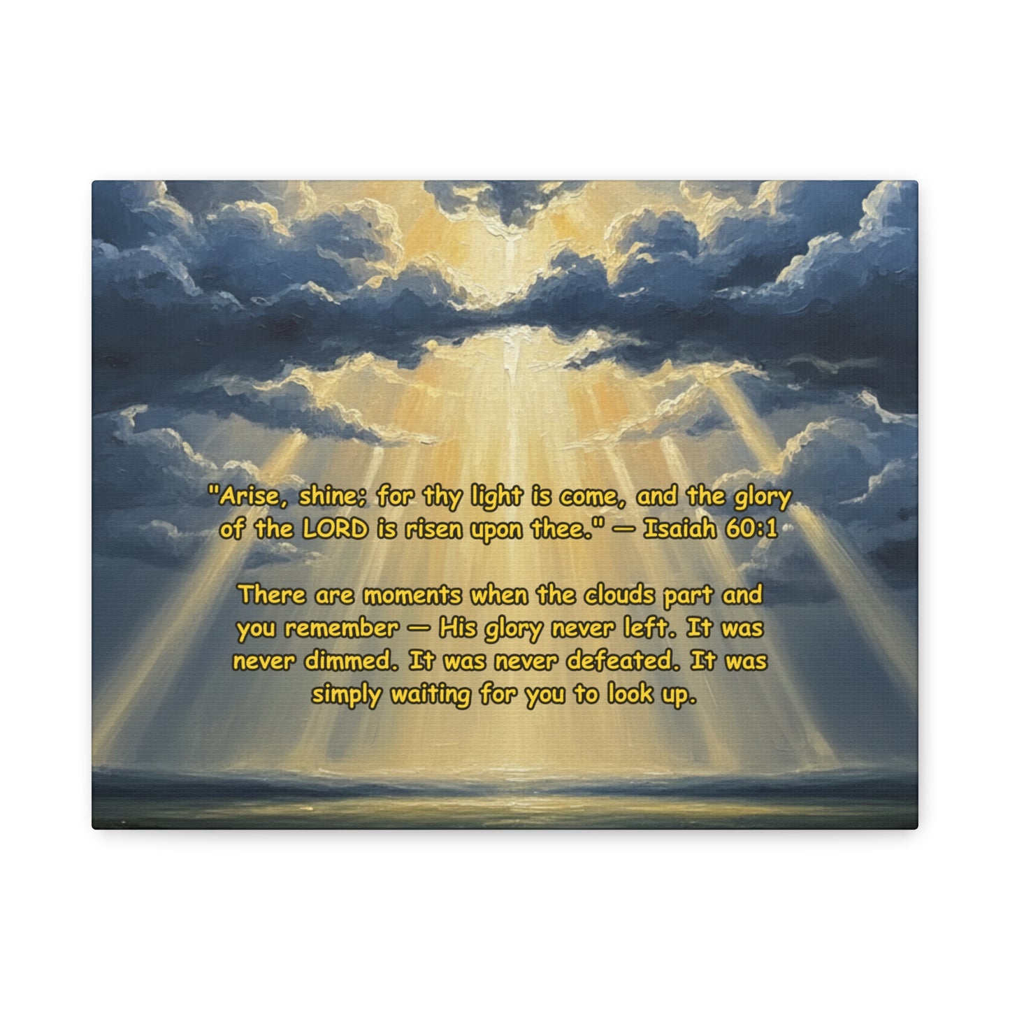 Shekinah Glory | "Thy Light Is Come" | Isaiah 60:1 | Scripture Canvas Wall Art