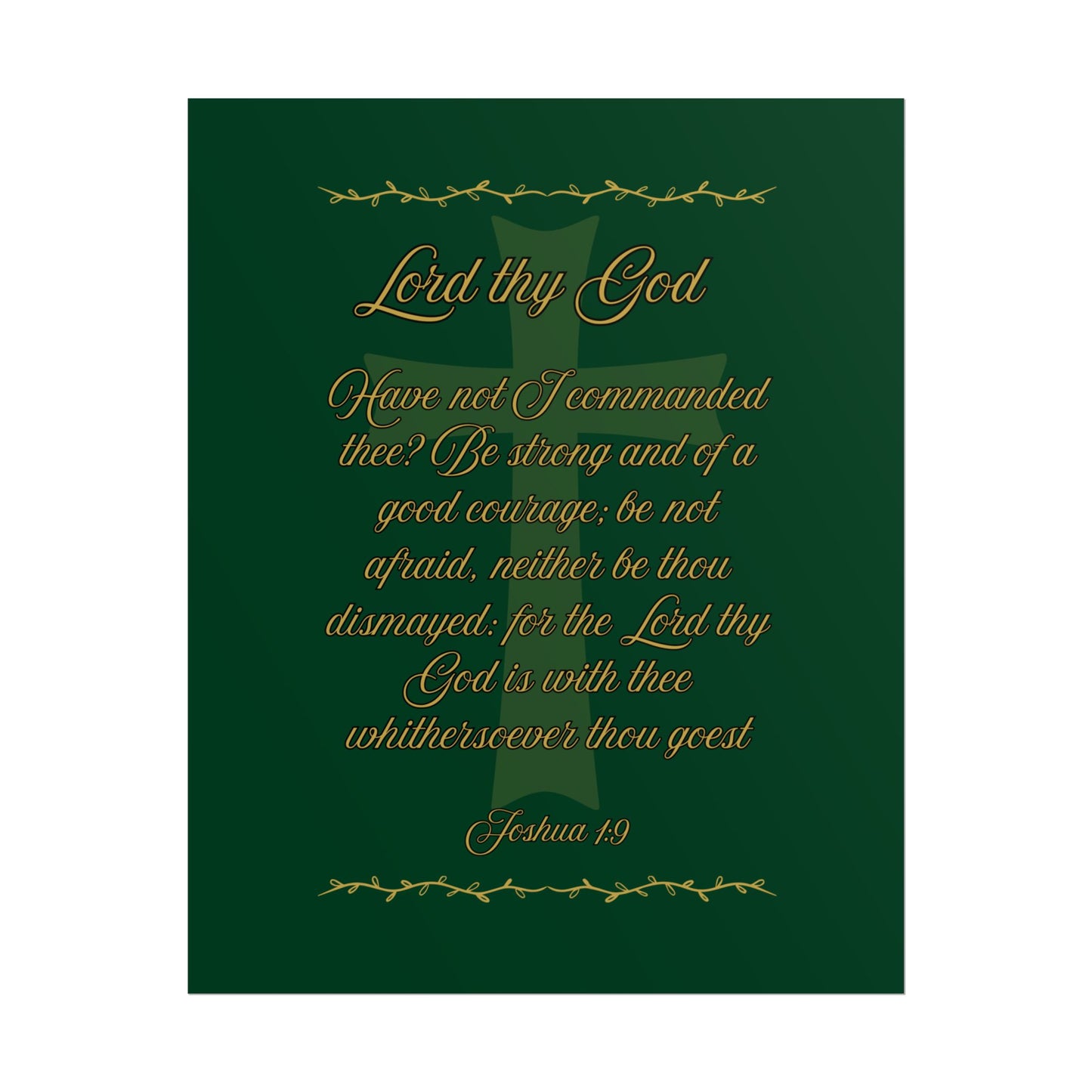 Lord thy God — Joshua 1:9 Scripture Wall Art Legacy Emerald