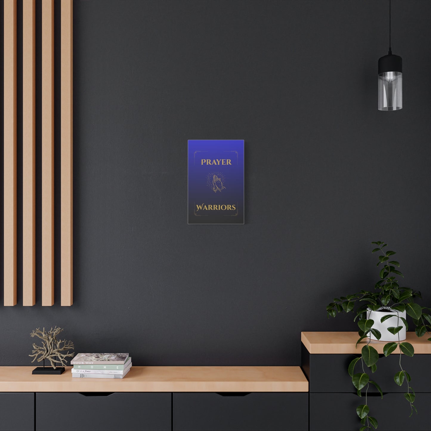 Prayer Warriors Canvas Wall Art — Heavenly Blue with Anointed Gold Text