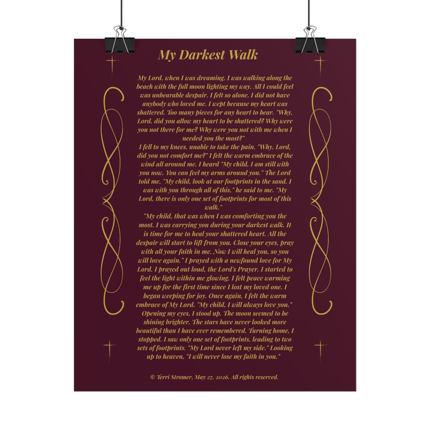 MTV My Darkest Walk - Rolled Wall Art Burgundy