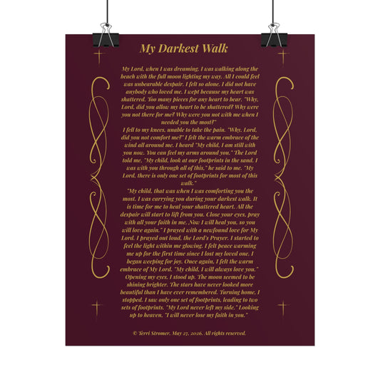 MTV My Darkest Walk - Rolled Wall Art Burgundy