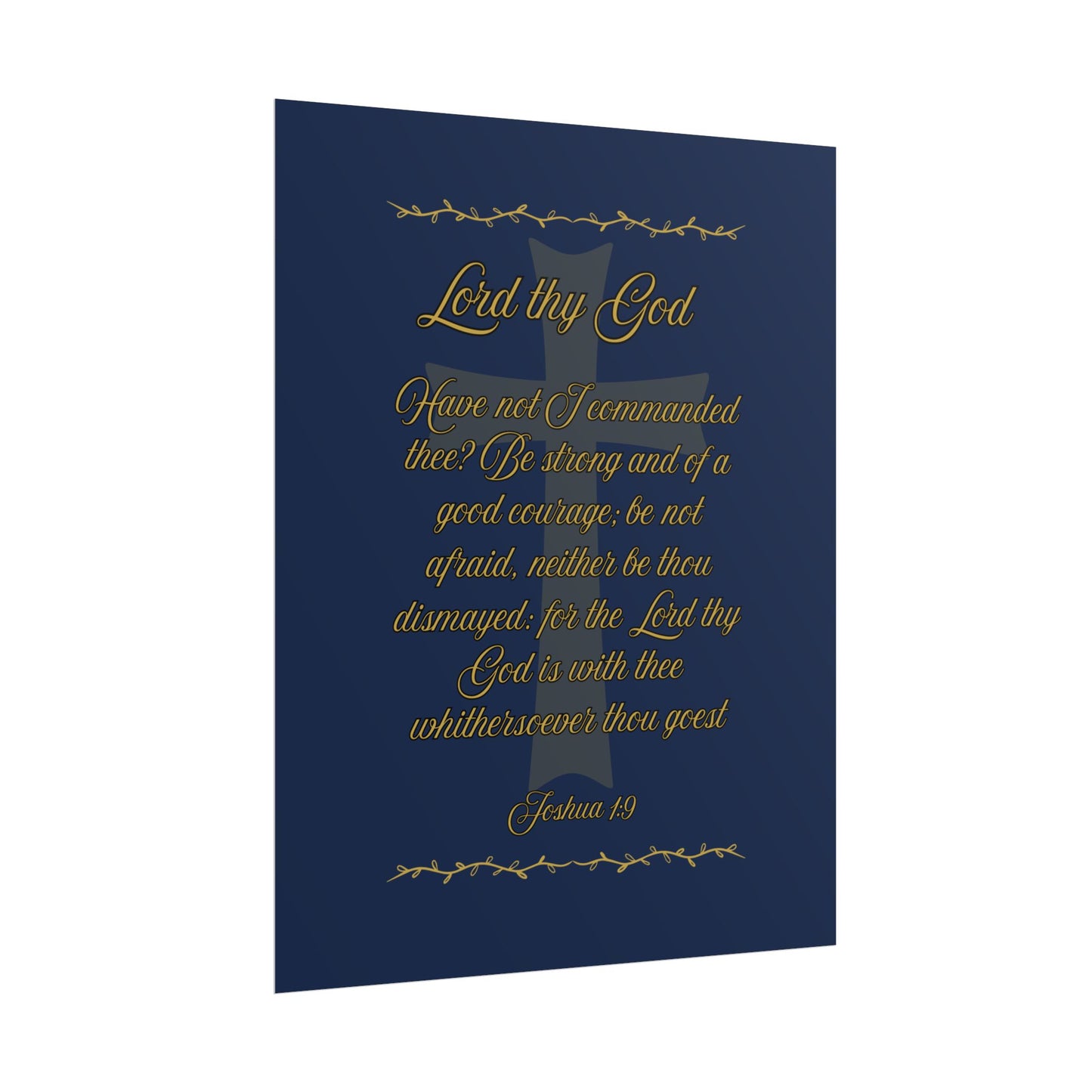 Lord thy God — Joshua 1:9 Scripture Wall Art Faithful Midnight