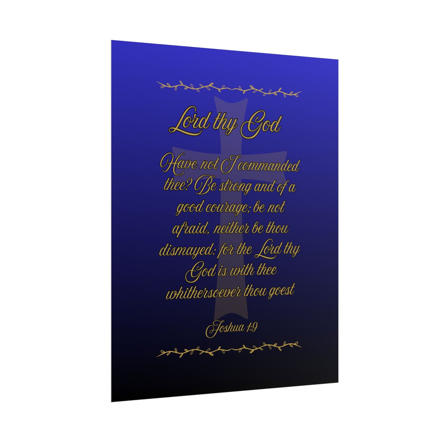 Lord thy God — Joshua 1:9 Scripture Wall Art Heavenly Blue