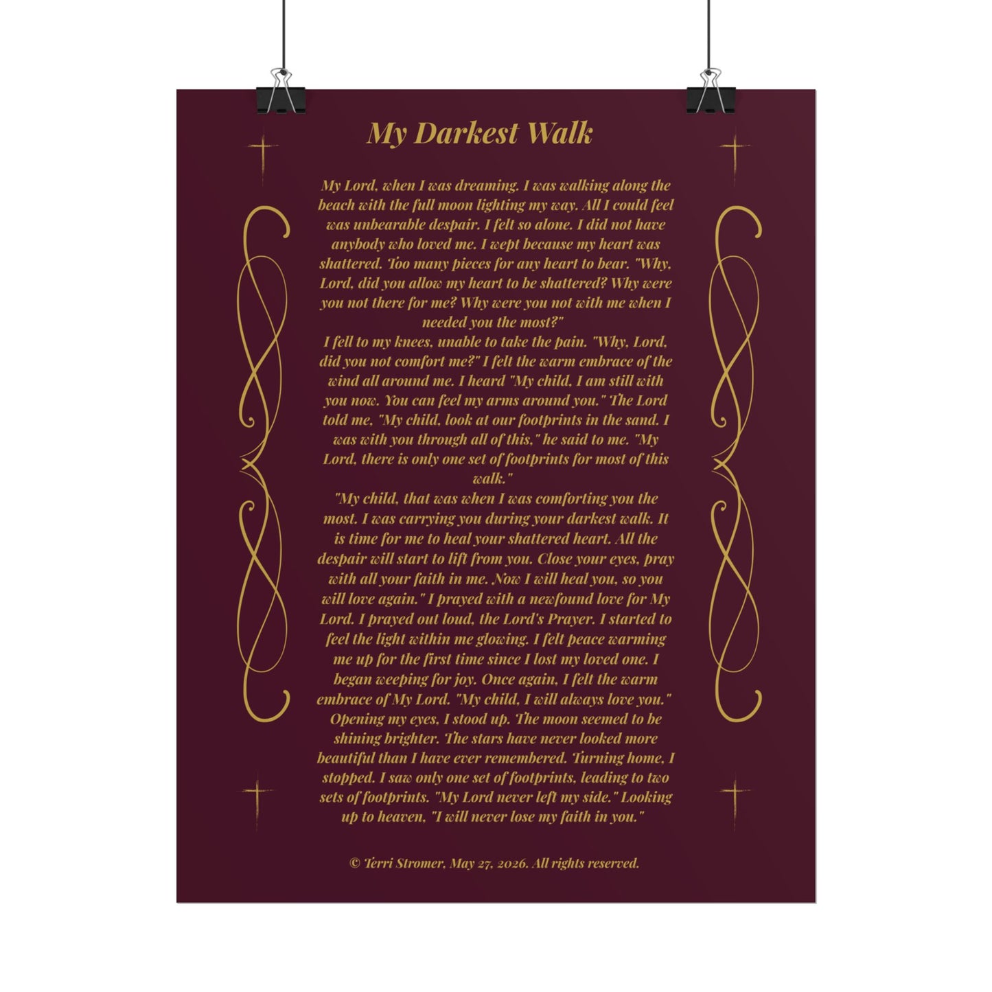 MTV My Darkest Walk - Rolled Wall Art Burgundy