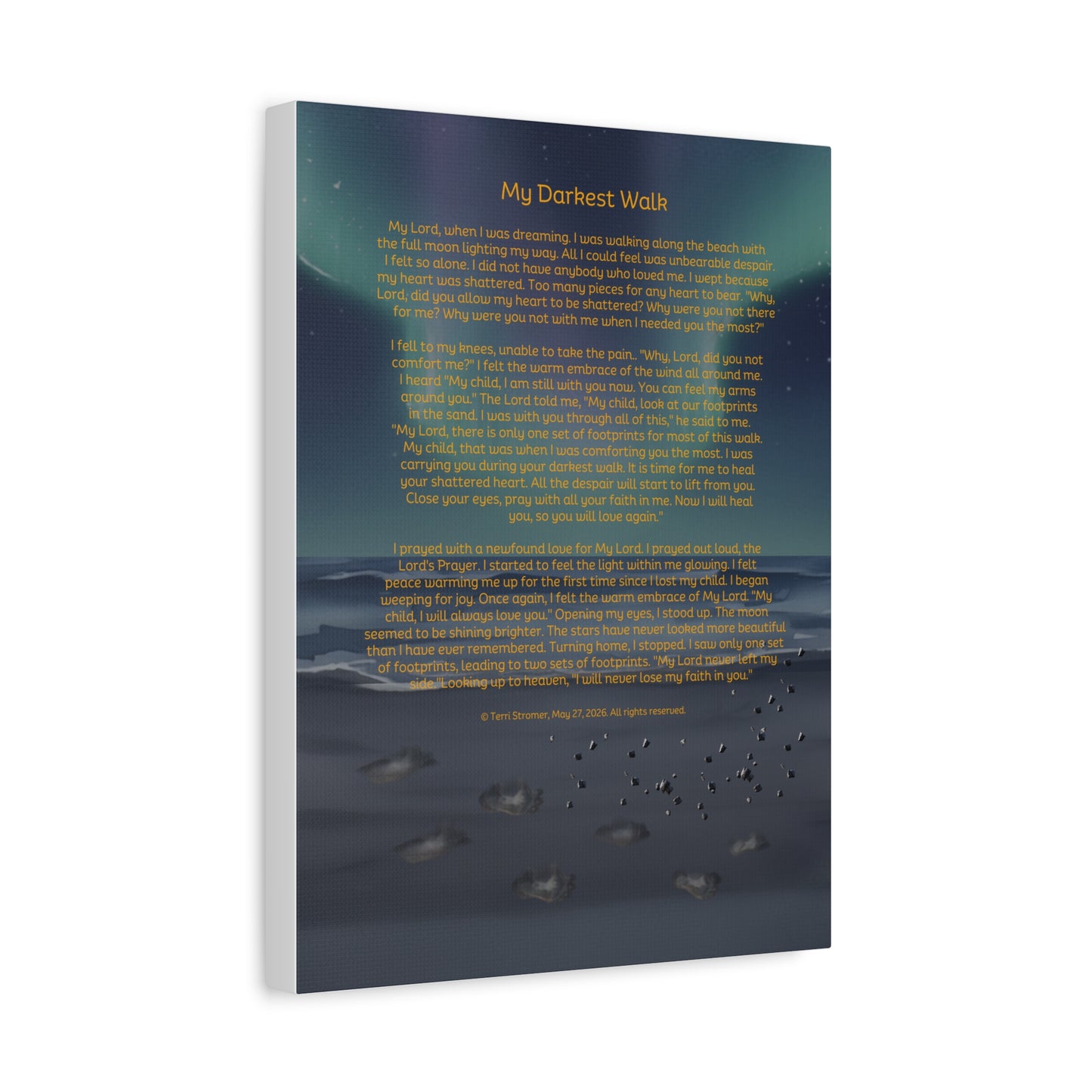 My Darkest Walk | Poem | Matte Canvas (Stretched)