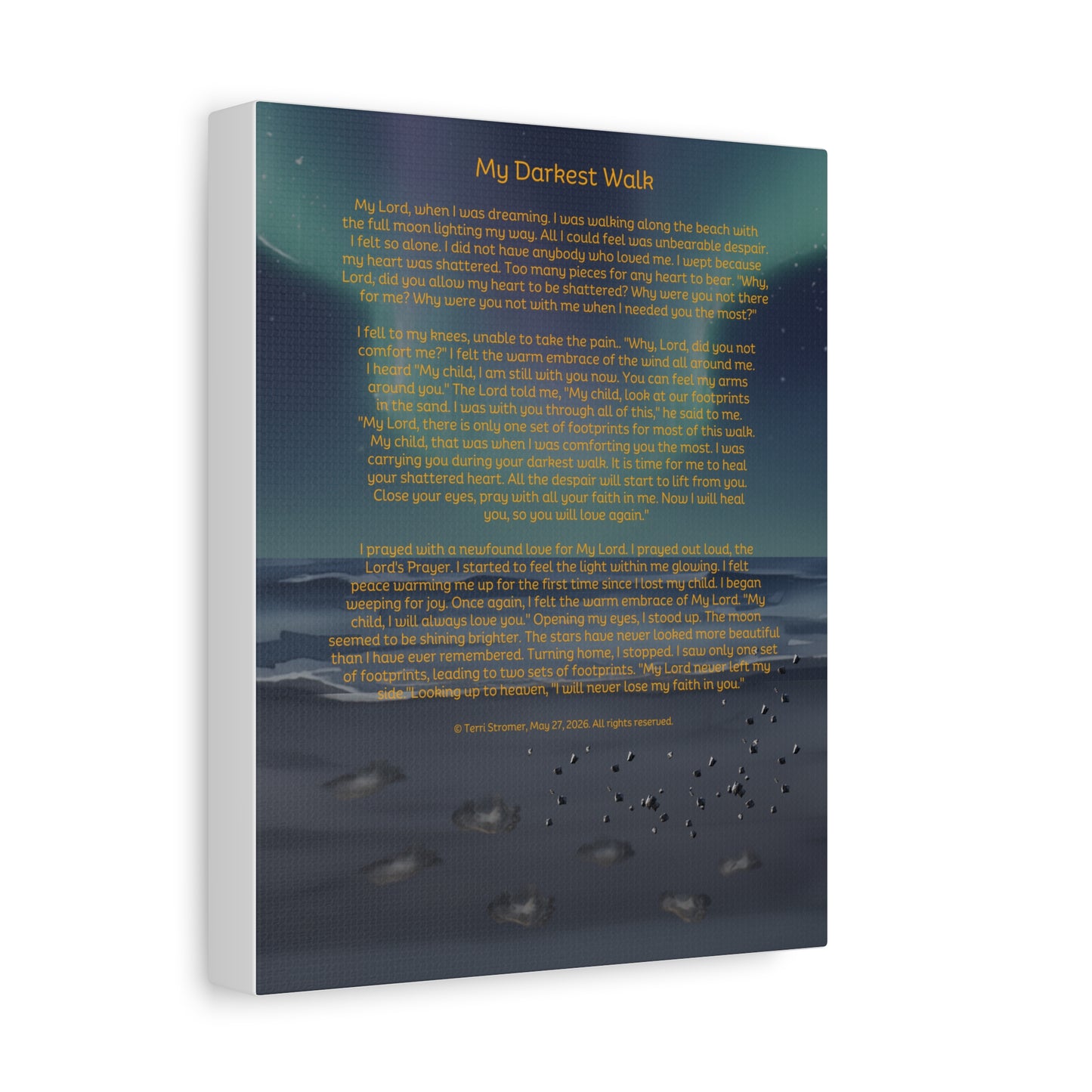 My Darkest Walk | Poem | Matte Canvas (Stretched)