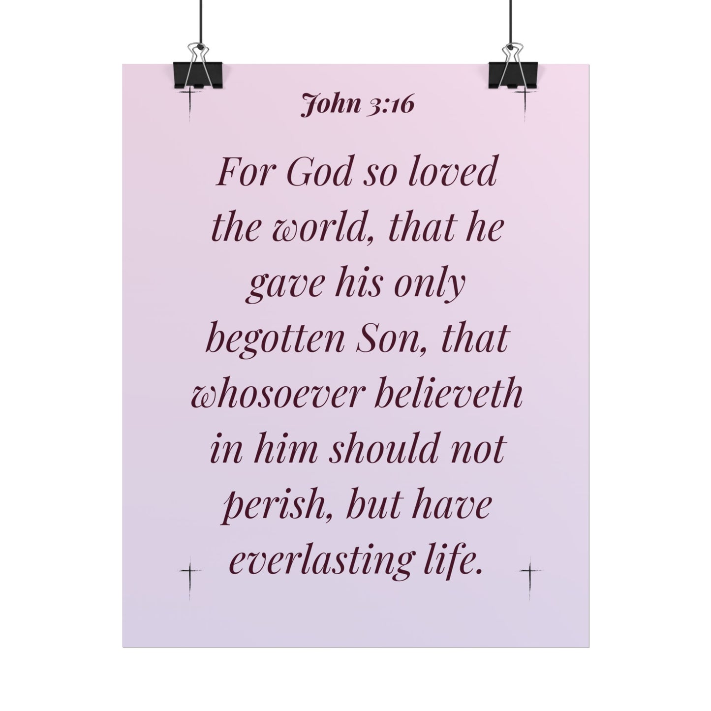 MTV John 3:16 - Rolled Christian Wall Art Pastel Gradient Pink