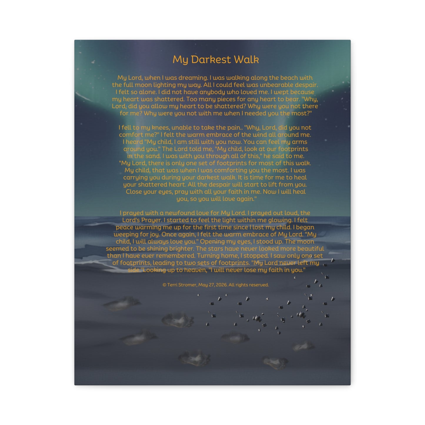 My Darkest Walk | Poem | Matte Canvas (Stretched)