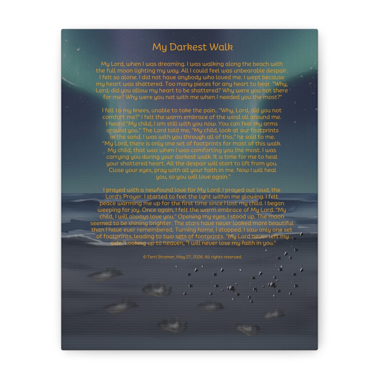 My Darkest Walk | Poem | Matte Canvas (Stretched)
