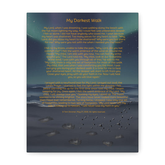 My Darkest Walk | Poem | Matte Canvas (Stretched)