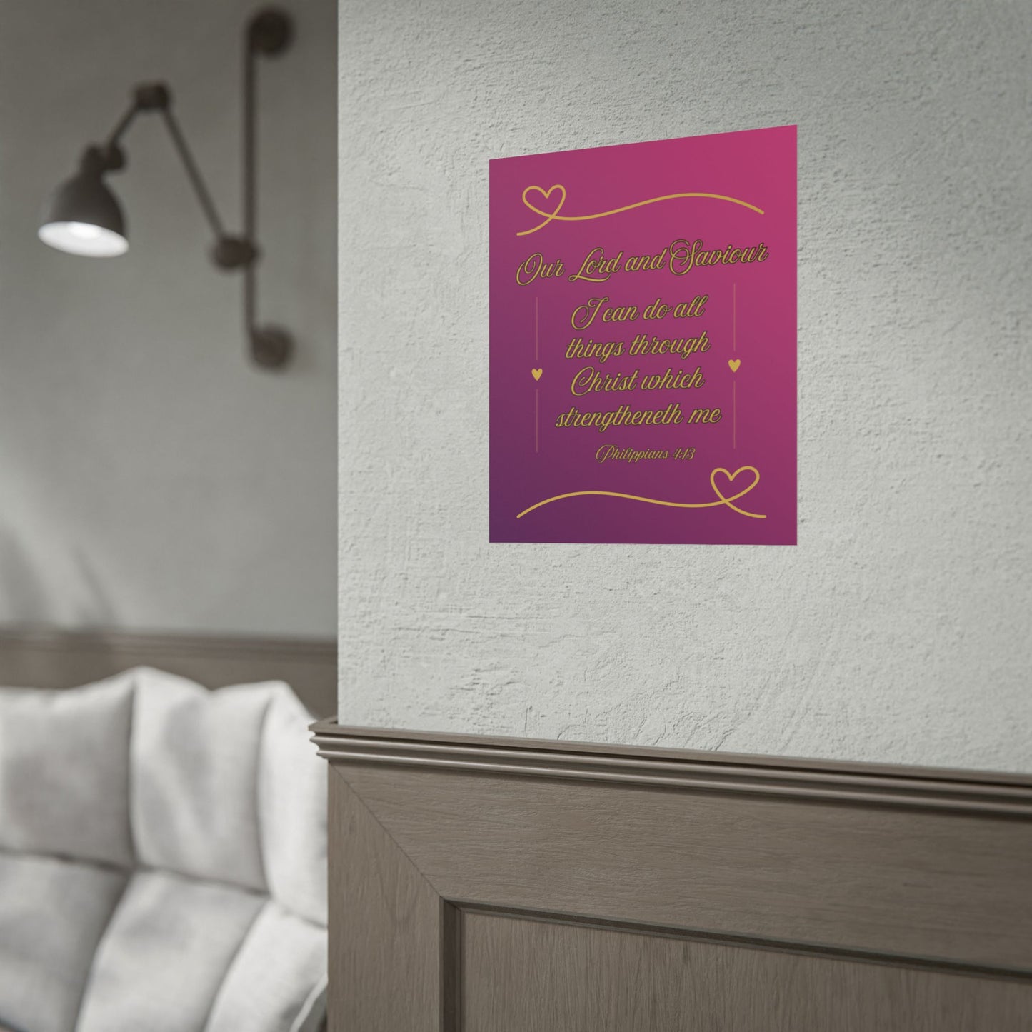 Our Lord and Saviour — Philippians 4:13 Scripture Wall Art Glorified Magneta