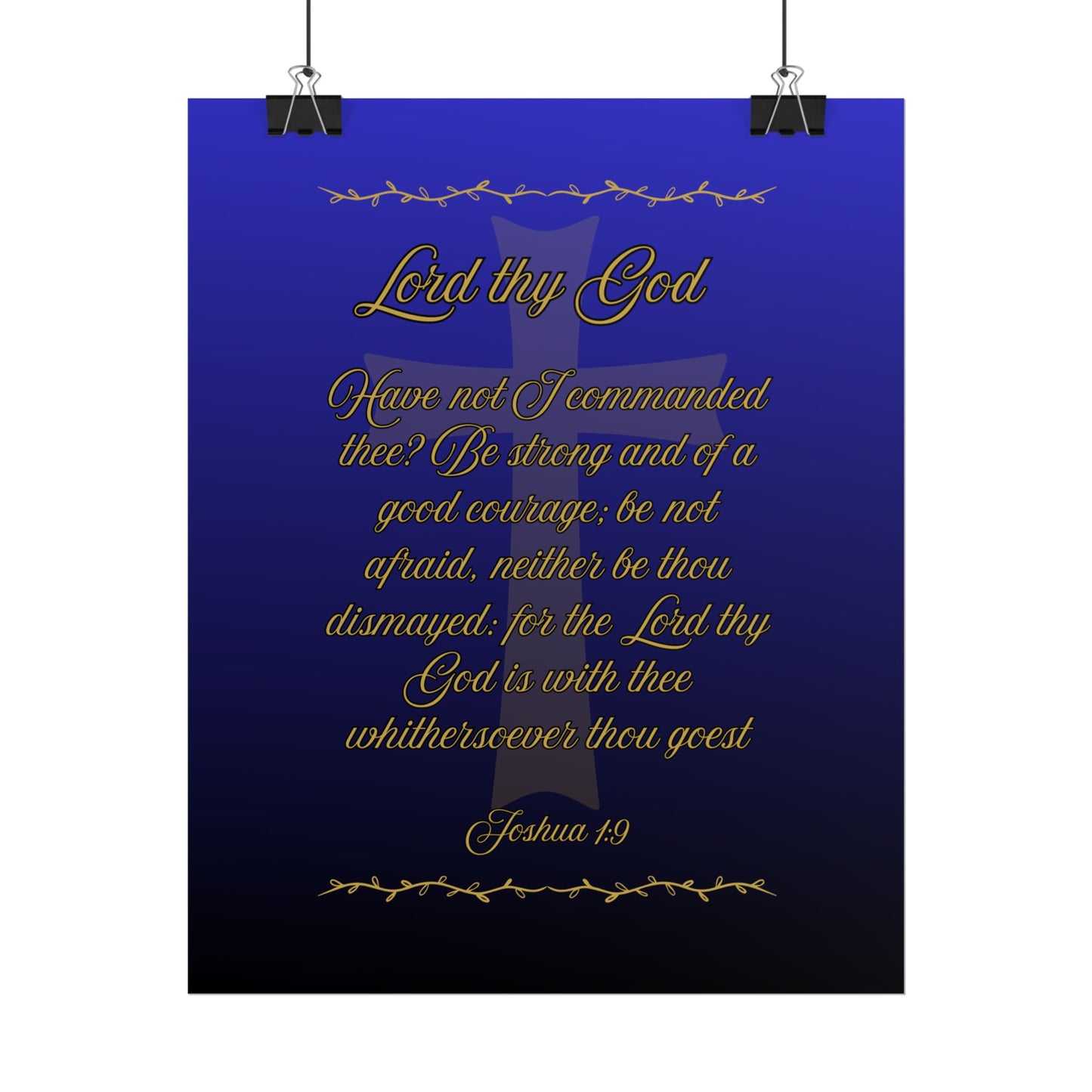 Lord thy God — Joshua 1:9 Scripture Wall Art Heavenly Blue